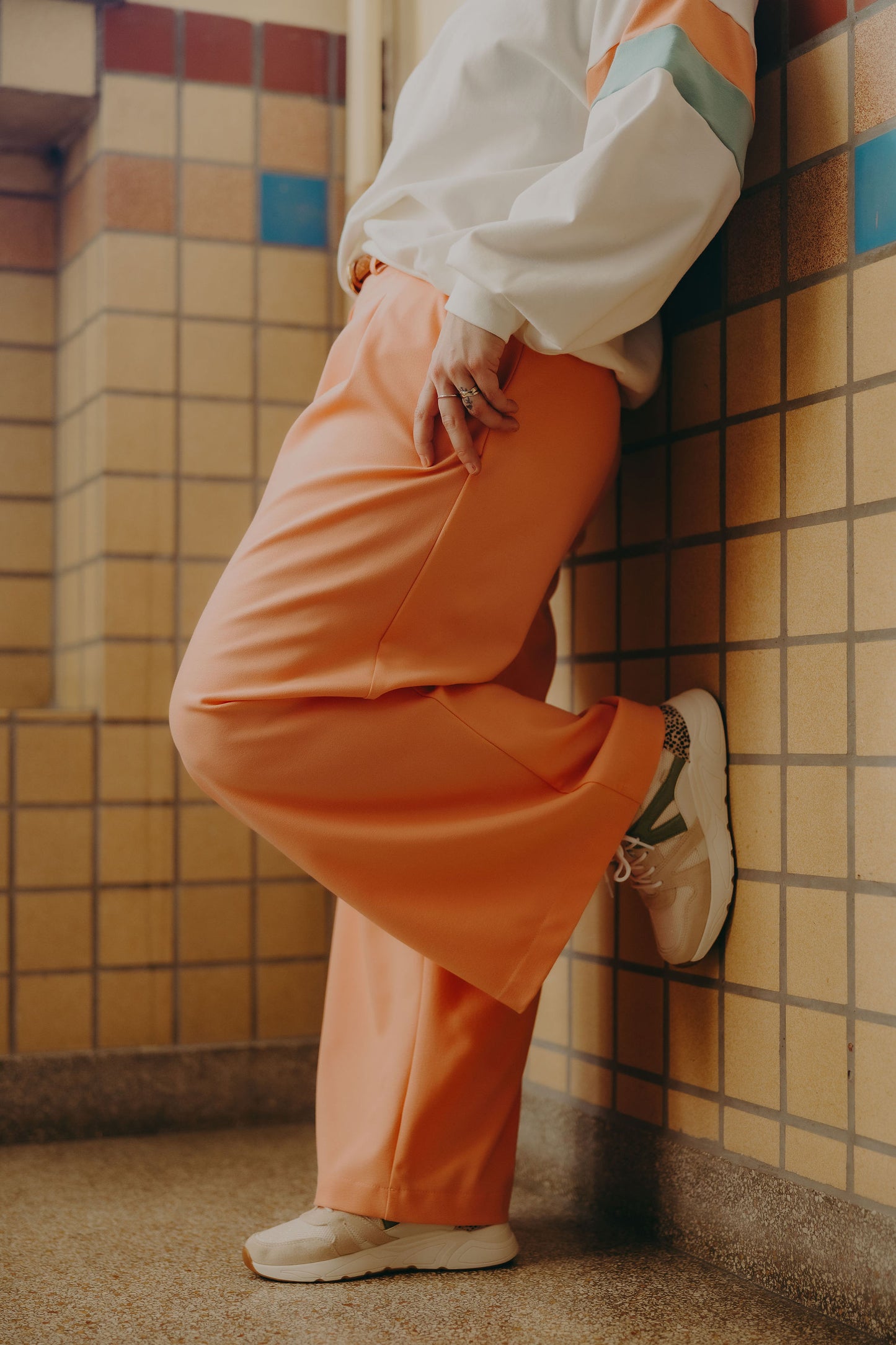 Pantalon - SAMUEL Blanc cassé/Corail