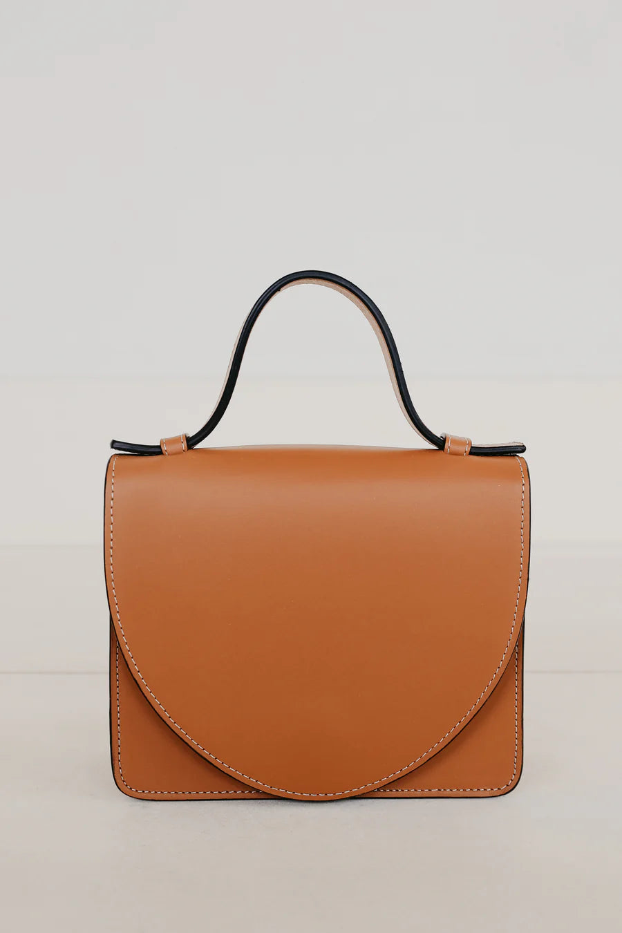 Micro Briefcase Stitched Cognac