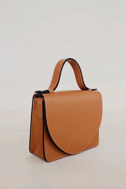Micro Briefcase Stitched Cognac