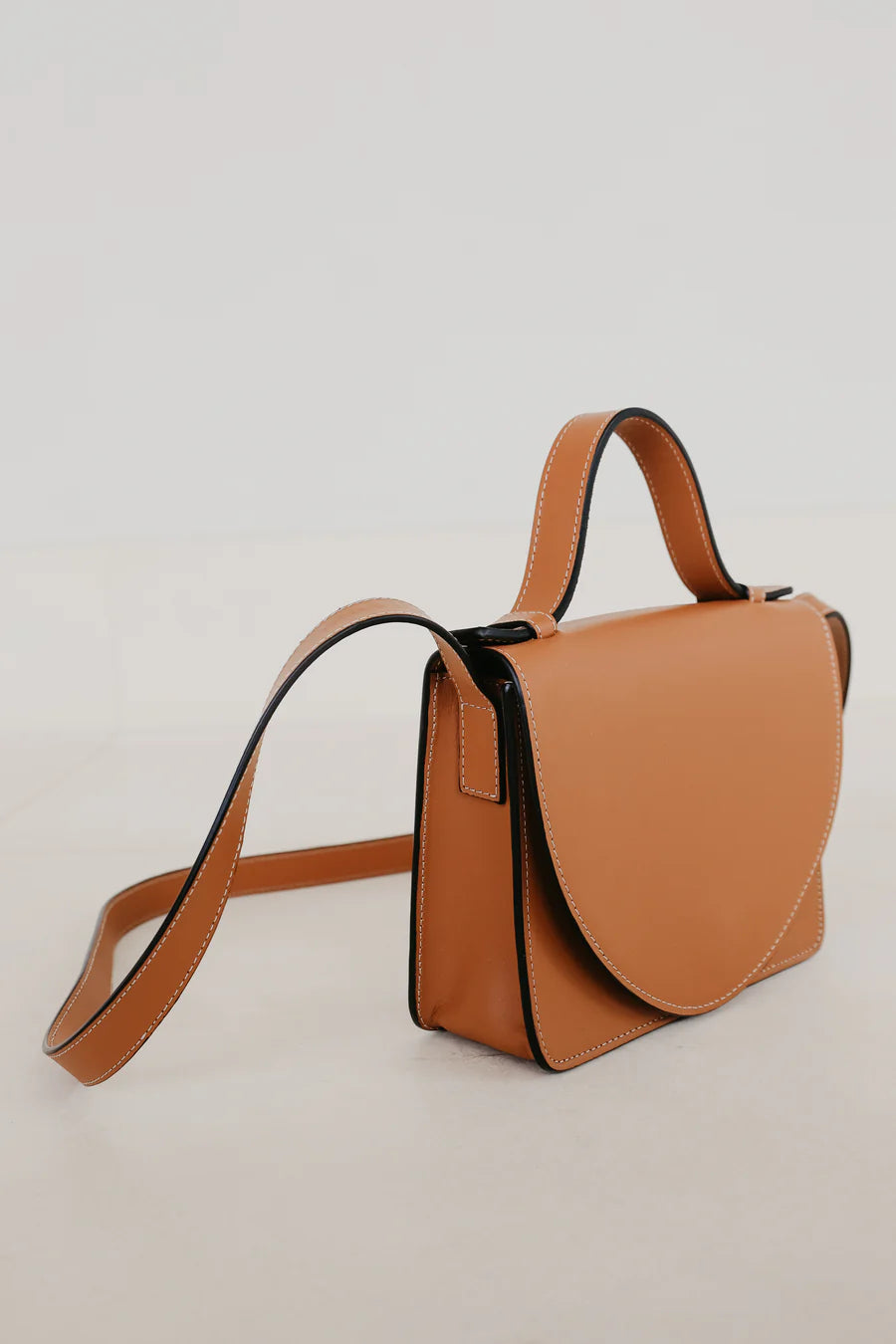 Micro Briefcase Stitched Cognac
