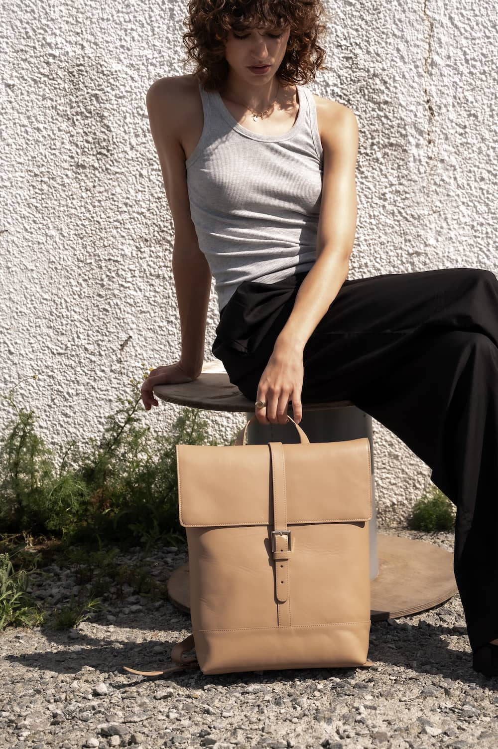 Backpack - smooth leather