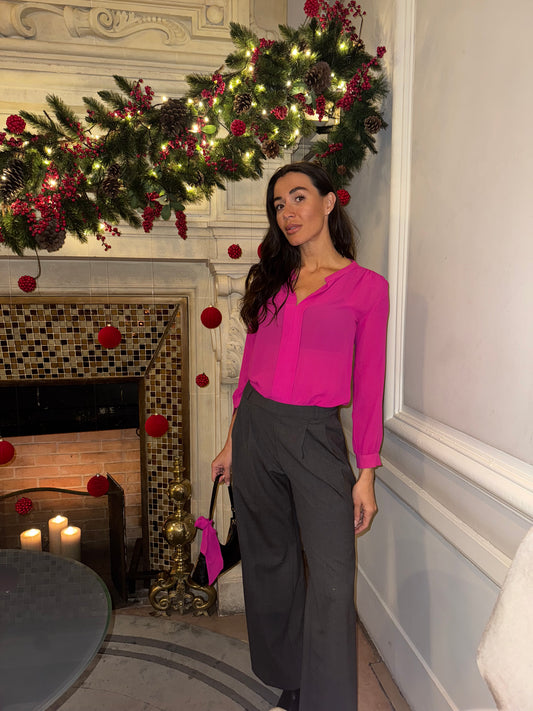 Zoé - Pantalon Pli Avant Gris