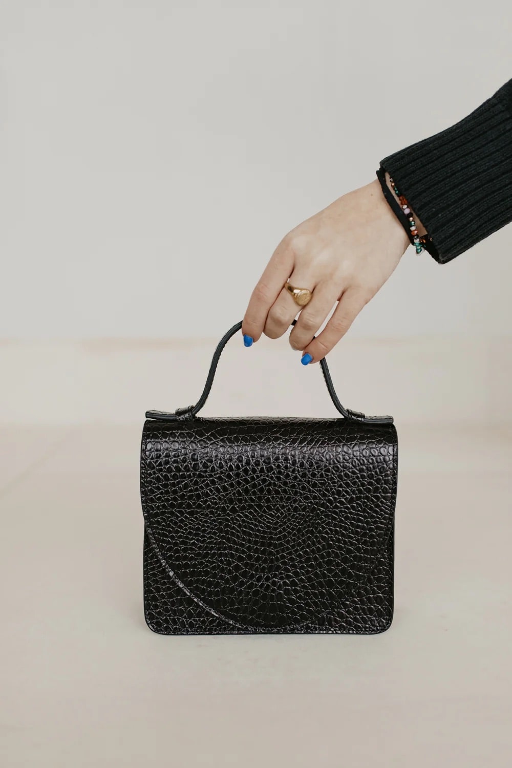MiekeDierckx - MicroBriefcase - BlackLittleCroco - 1