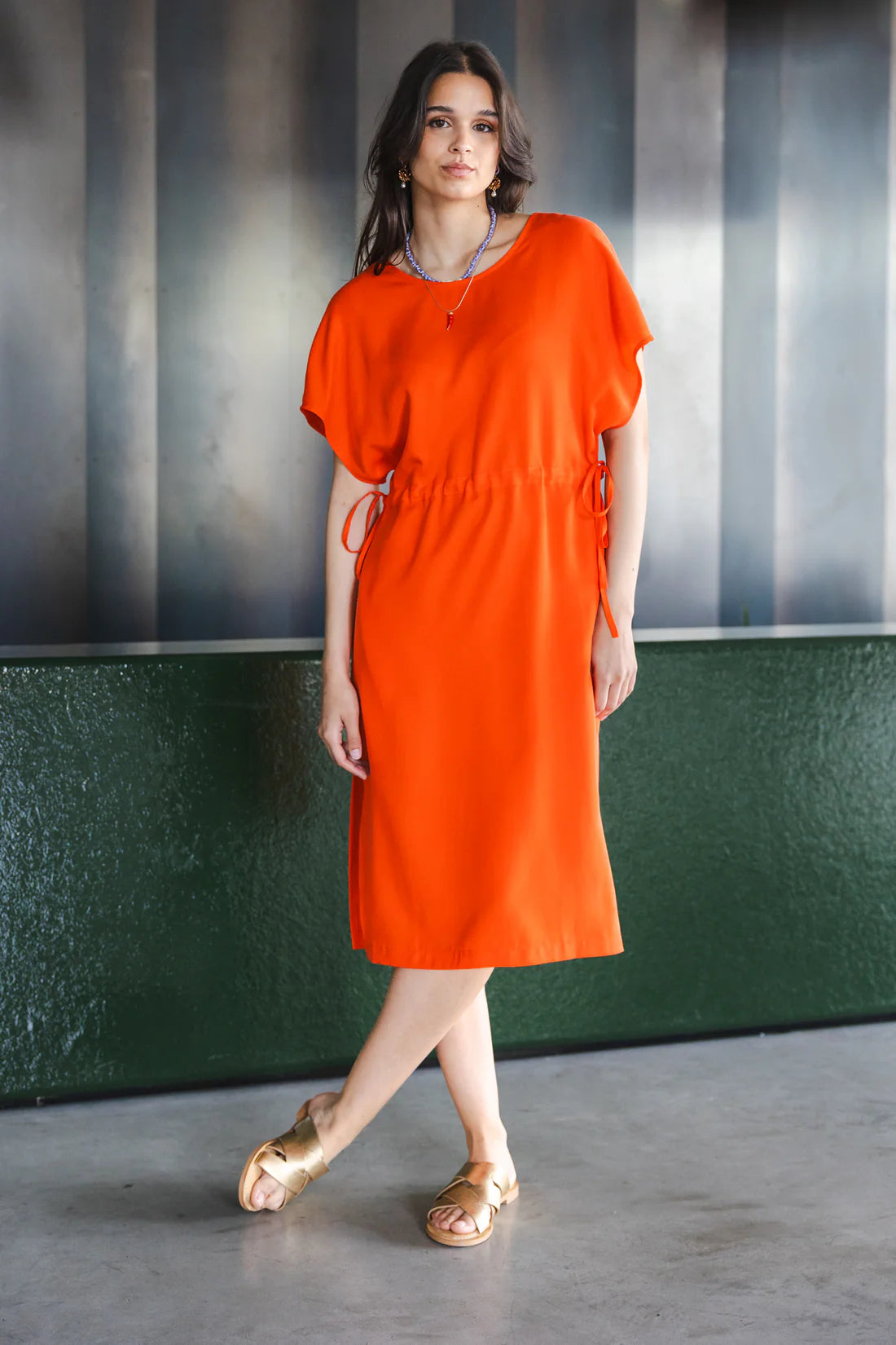Twist Dress - Coral