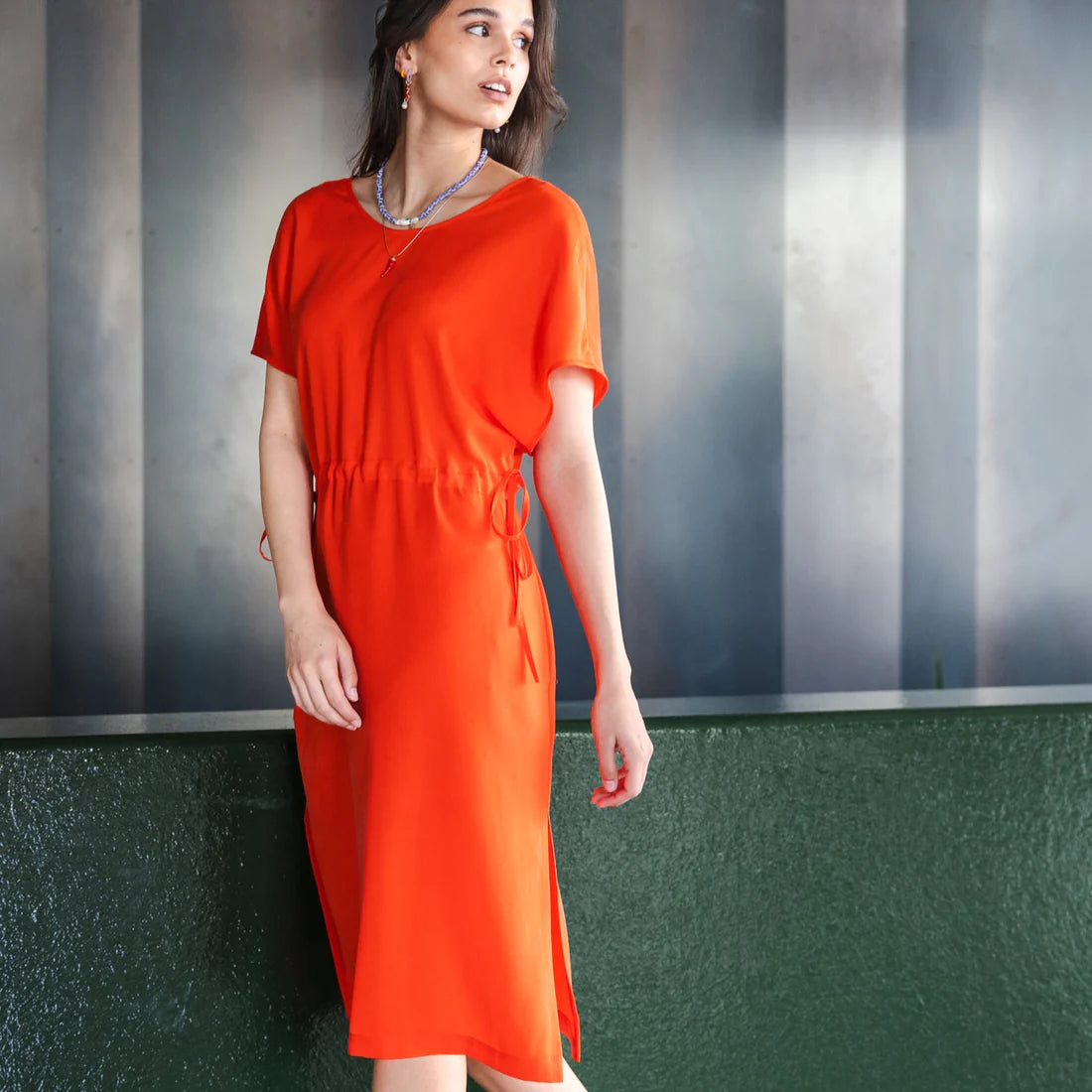 Twist Dress - Coral