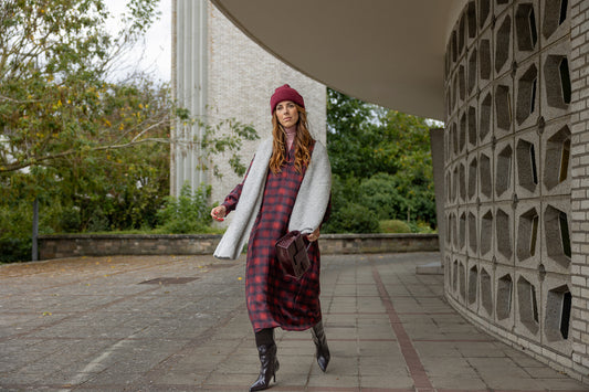 Polly Jean dress - Burgundy blur