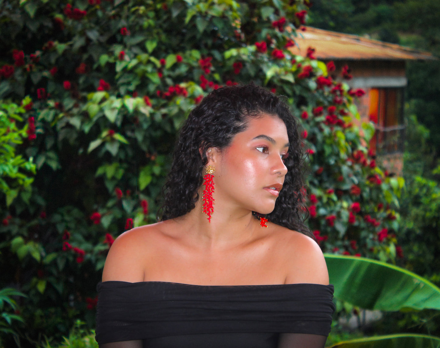 Tropical Coral Earrings