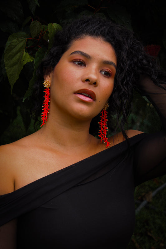 Tropical Coral Earrings