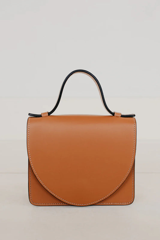 Micro Briefcase Stitched Cognac