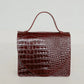 Caramel Croco Mini Briefcase