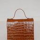 Caramel Croco Mini Briefcase