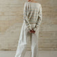 Around Mrs. O - Sweater Bari Cream Blue - 100% cashmere