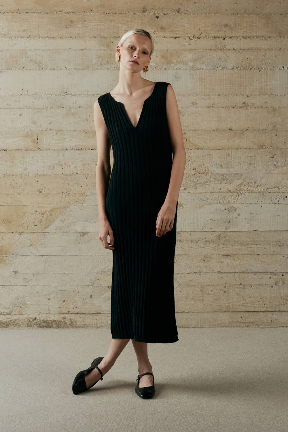 AROUND MRS.O - Lecce Dress Black - 100% cashmere