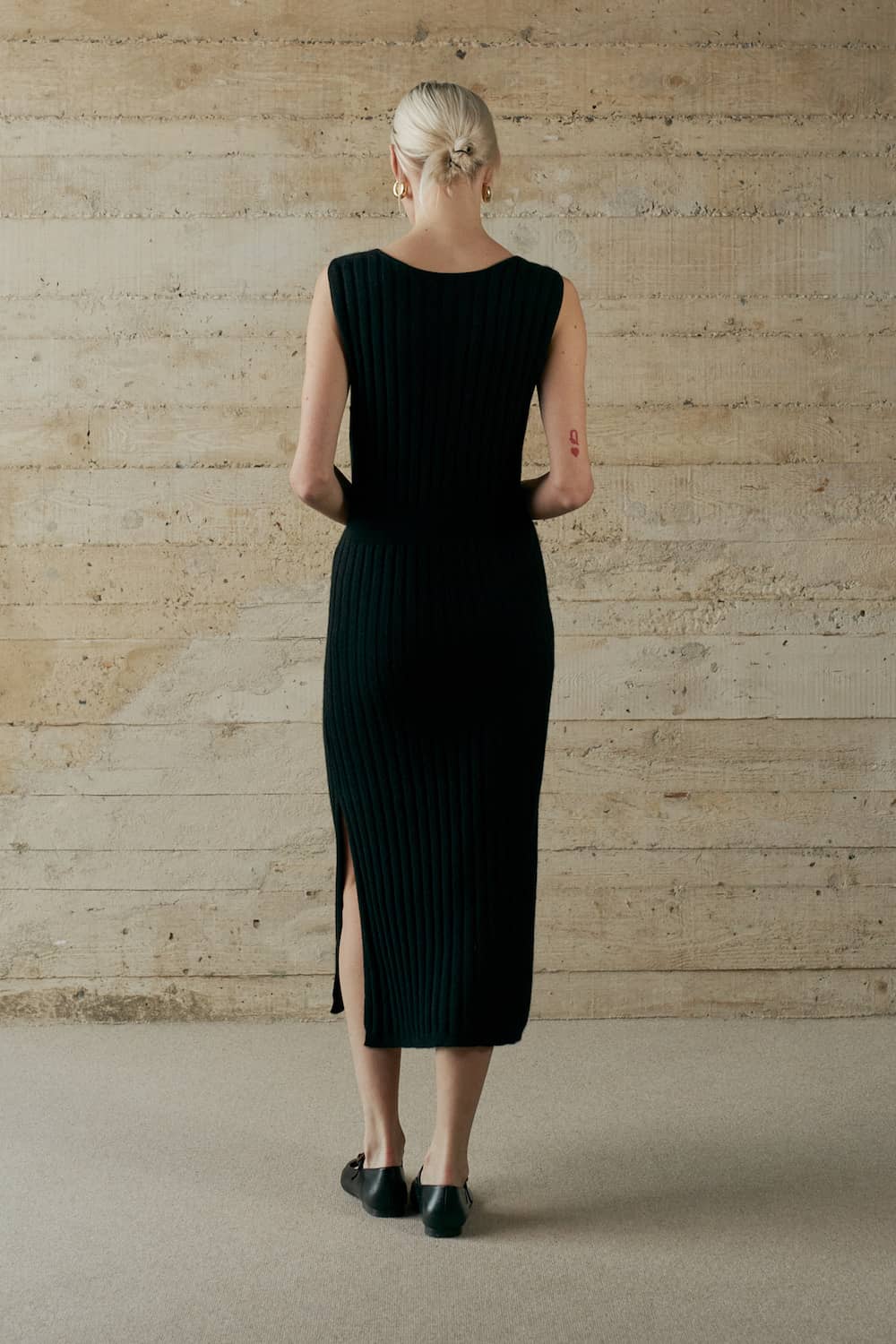 AROUND MRS.O - Lecce Dress Black - 100% cashmere