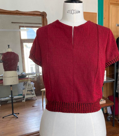 Blouse brique maille