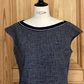 Blouse col bateau bleu et blanc