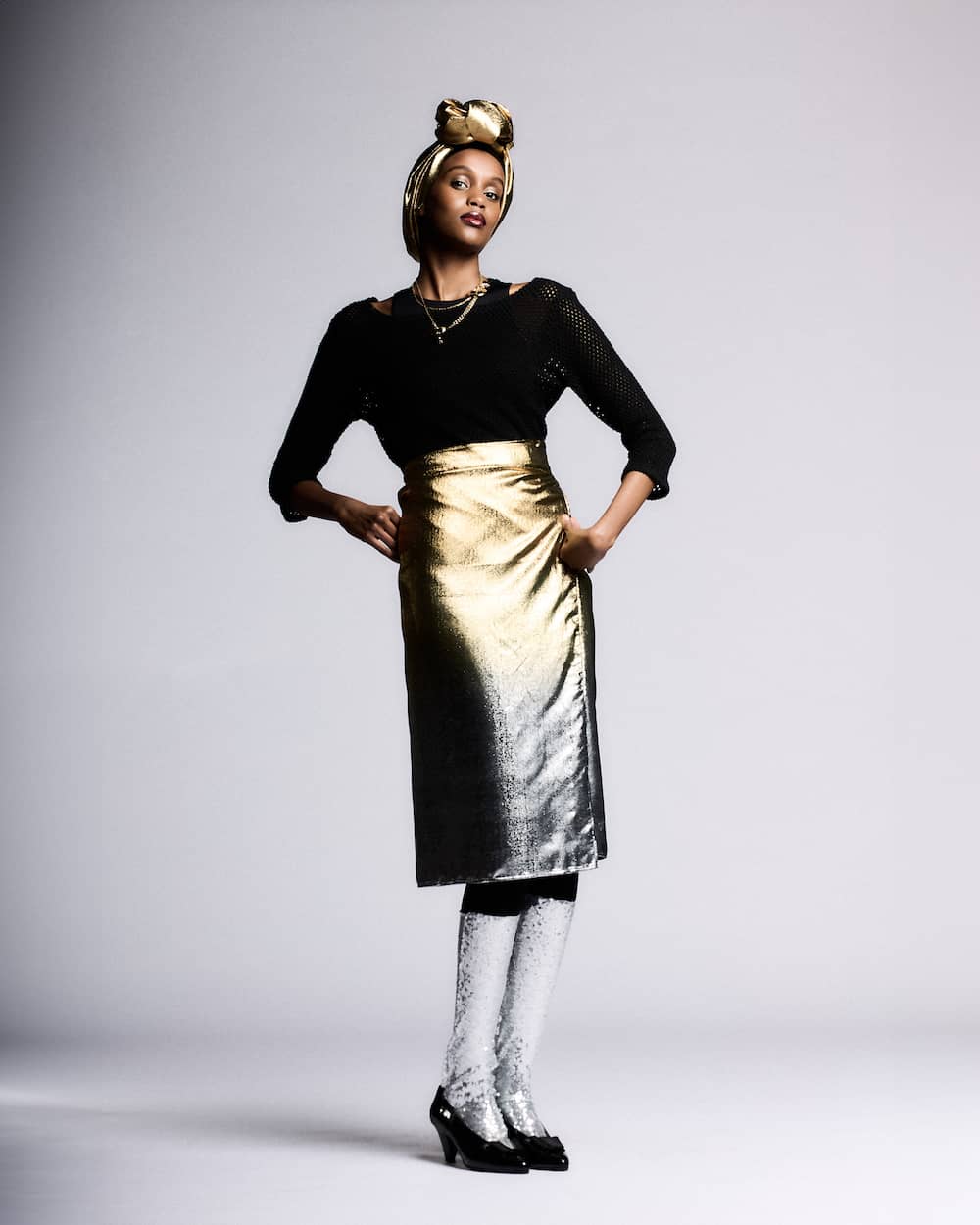 Wrapskirt in Gold & Silver