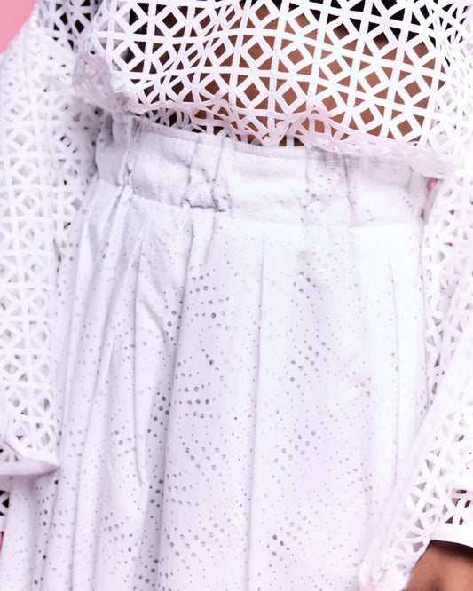White perforated skirt