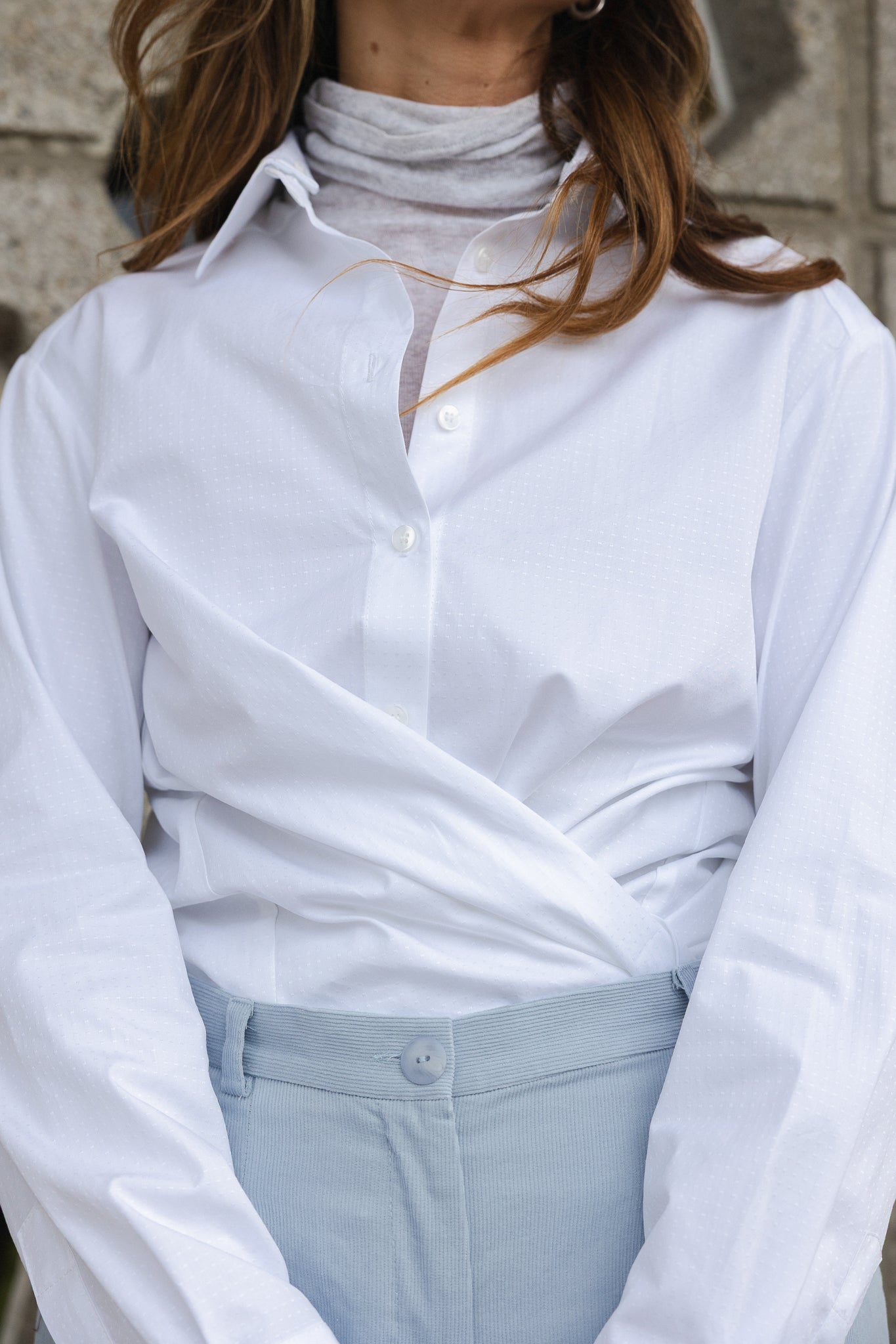 Pixie blouse - white dotted