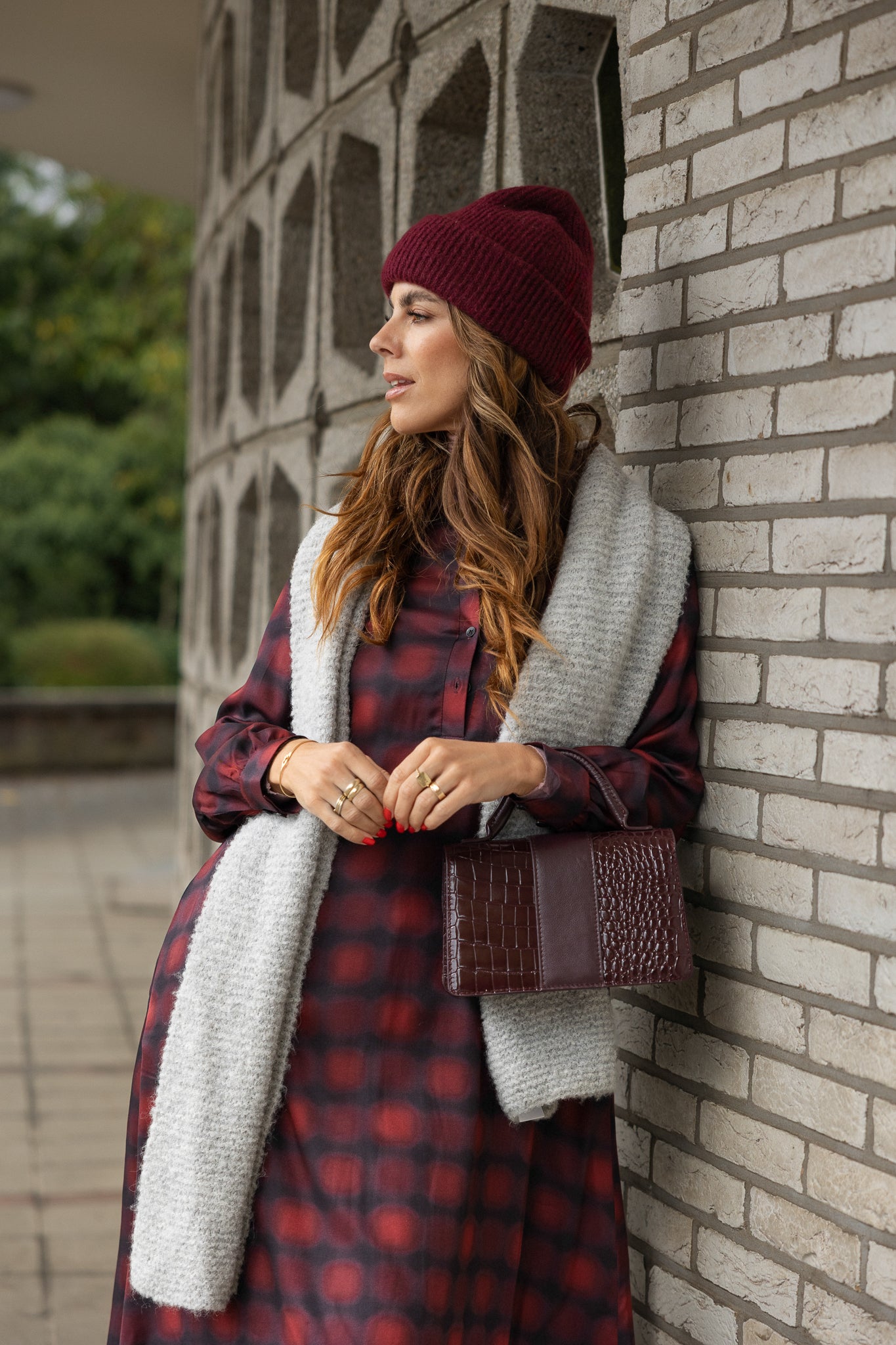 Polly Jean dress - Burgundy blur