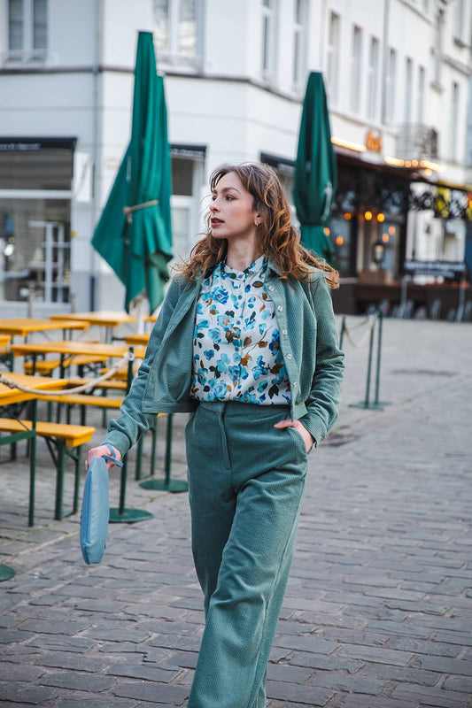 Pearl blouse - Blue Flowers