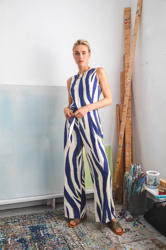 Rosas Jumpsuit - Blue Zebra