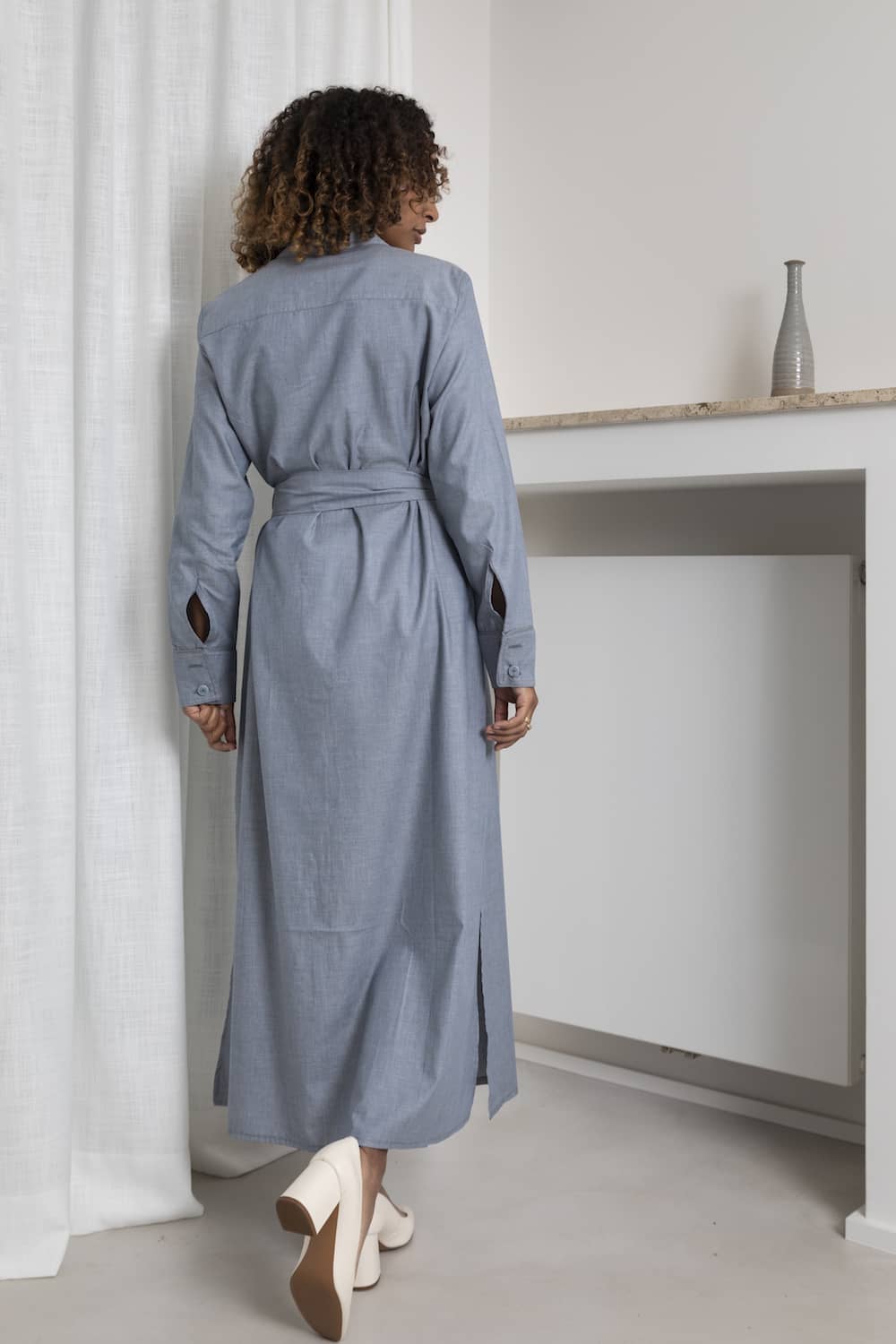 Robe longue Gris/Bleu