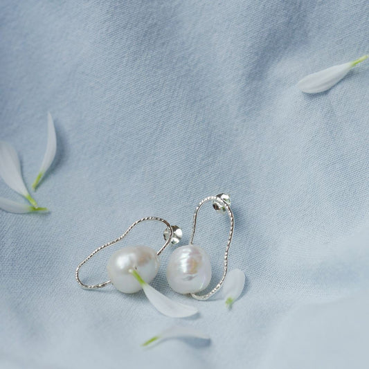 Tiroir de Lou - Boucles d'oreilles Charlotte - argent 925 + perle d'eau douce