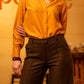 Eve - Ocher Hidden Buttonhole Blouse