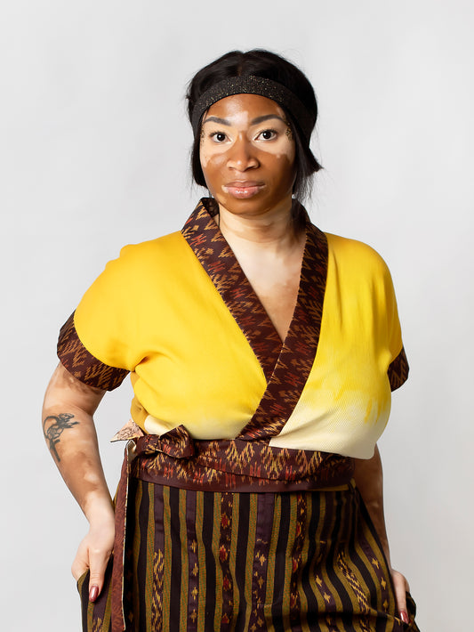 Yellow Gold Wraparound Top