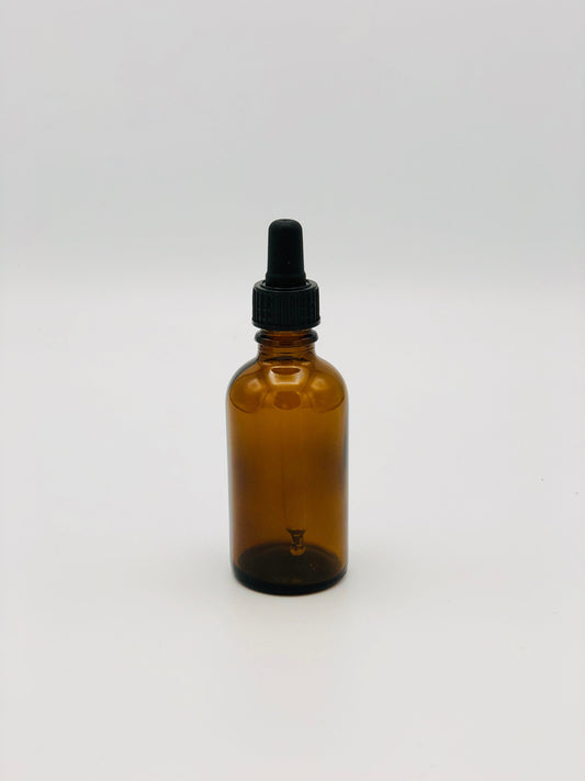 Amber glass dropper bottle