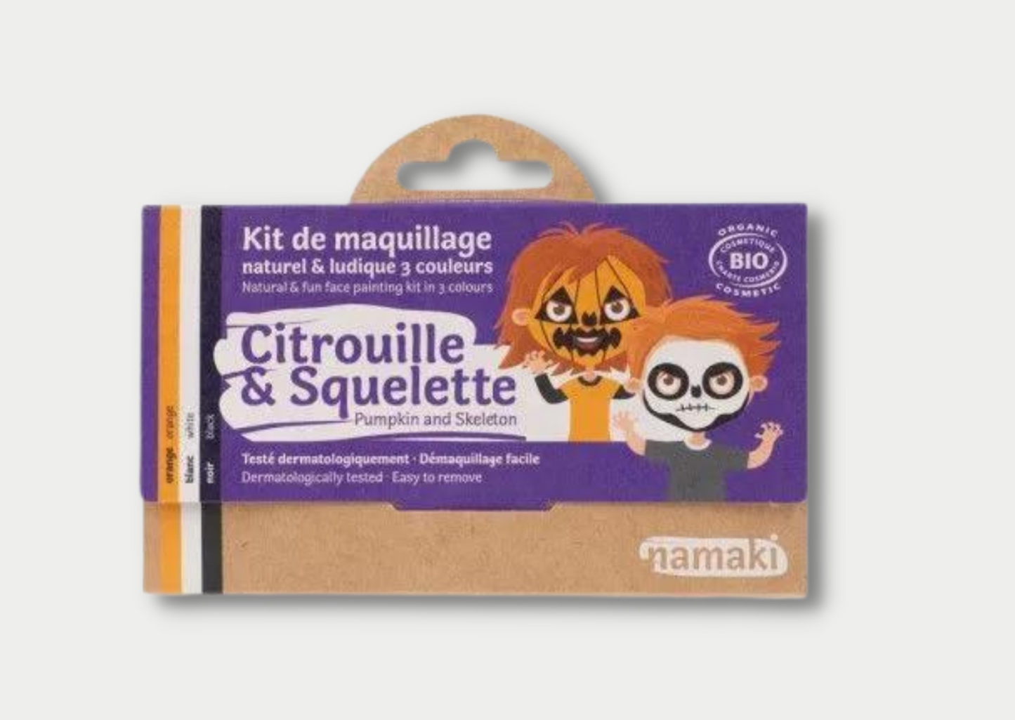 Kit de maquillage 3 couleurs - Citrouille et Squelette